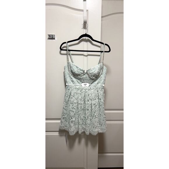 Self-Portrait Green Cord Lace Mini Dress US 8 - Picture 8 of 10